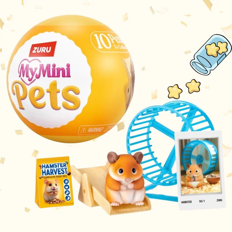 ZURU Mini Pet Surprise Blind Box Tiny Miniature Hamster 10 Pets & Accessories To Collect Pet Shop Cat Spider Dog Toys Gifts