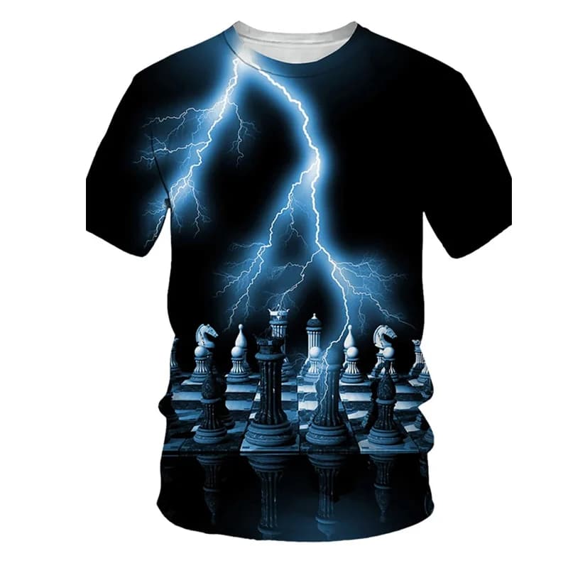 Estate Scacchi 3D Stampa T-shirt Uomo Donna Moda Streetwear O-Collo Casual Manica corta T Shirt Harajuku Bambini Tees Top Abbigliamento