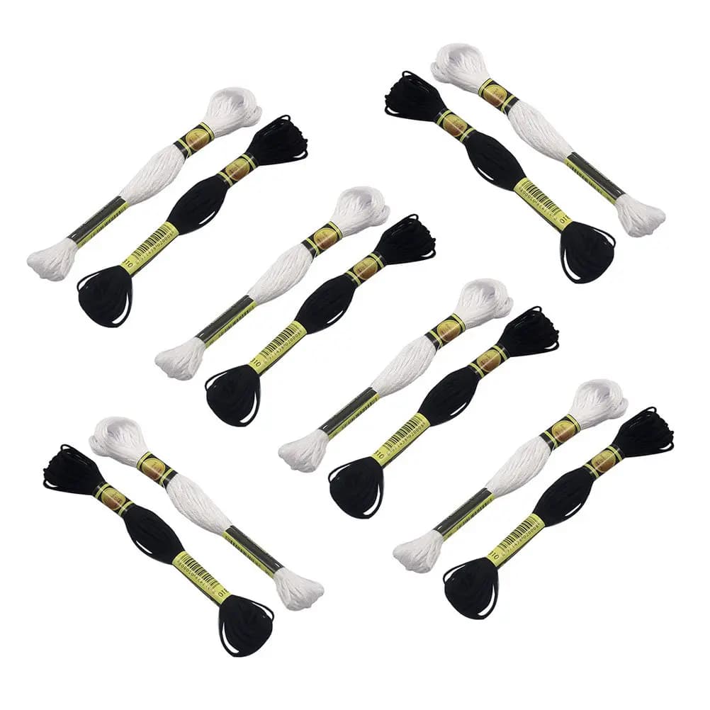 24Pcs Premium Embroidery Thread Set Non-Fading Lustrous Smooth Sewing Floss for Cross Stitch Quilting Handicrafts DIY Craft