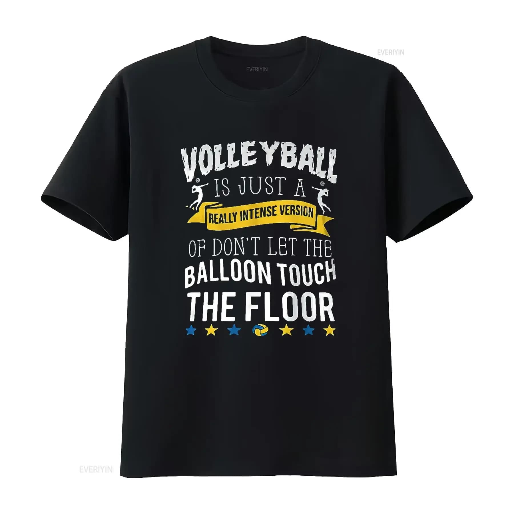 Maglietta da uomo per squadra di pallavolo, sport, giocatore da spiaggia, nera, grande, vintage, lavata, per l'uso quotidiano, streetwear allungato, unisex