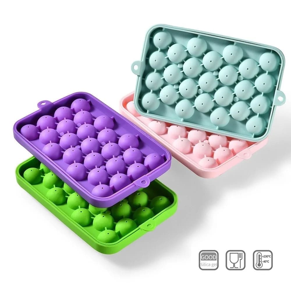 Creative Silicone Grape Ball Molds Round Shape Easy Demould Handmade Soap Molds Reusable 25 Grids Ice Cube Mold Kitchen Tools