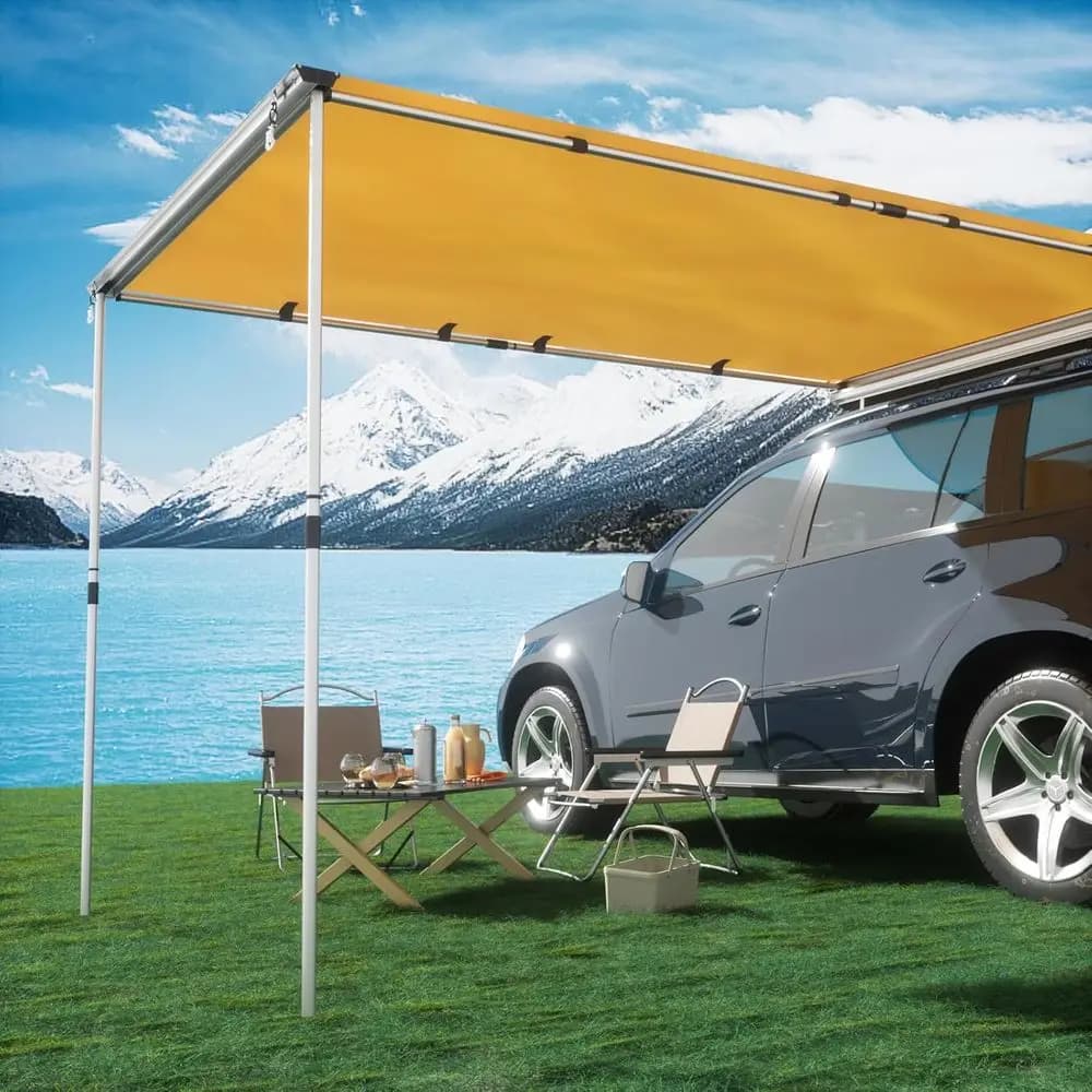 Sun Tent Camping Tent 8,2X6,5 Foot Truck Tent Waterproof PU10000mm UV50+ General Camping Roof, Retractable Side Tent for C