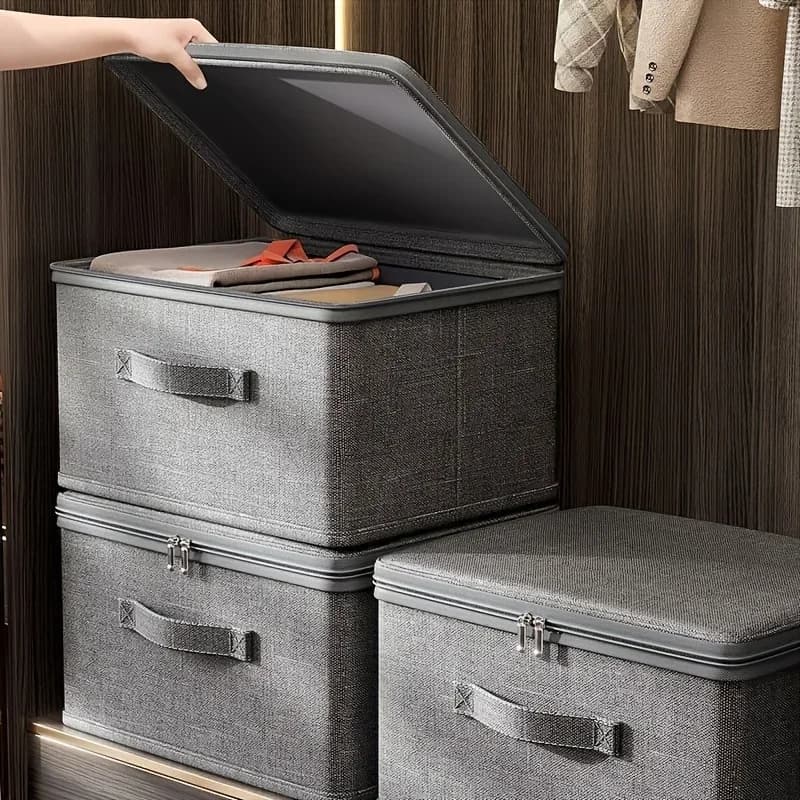 Foldable Cloth Cover Storage Box Large Capacity Quilt Underwear Clothes Dustproof Closet Organizer Bin