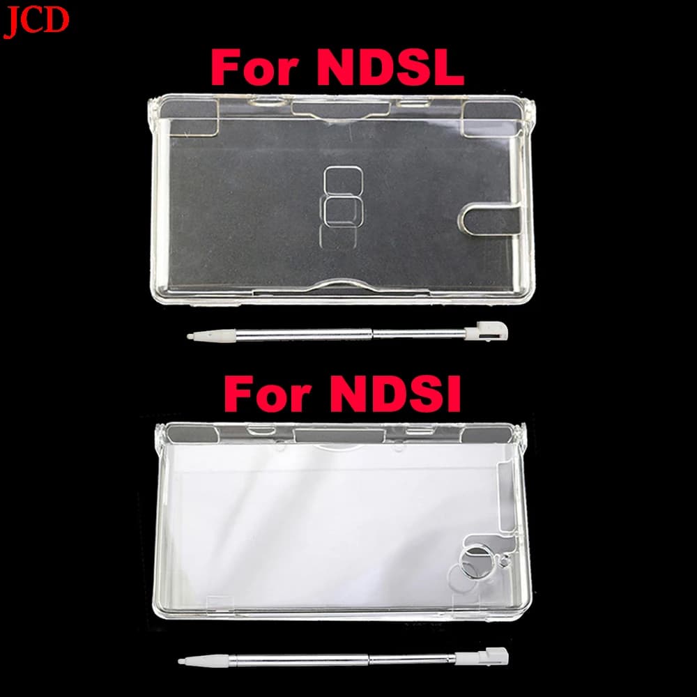JCD Custodia in cristallo trasparente Custodia rigida trasparente per Nintend DSL NDS Lite NDSL per console DSi NDSi e penna touch screen