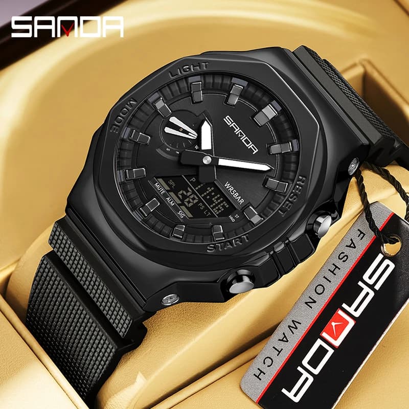 SANDA Top Brand Luxury orologio elettronico maschile cronometro orologio digitale impermeabile a LED orologio da polso al quarzo sportivo militare da uomo in stile G