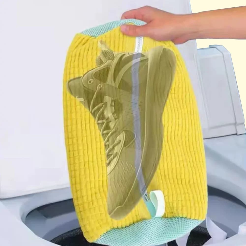 Bag for washing shoes | Padded mesh laundry protection | Soft polyester sneakers | Dryer suitable for washing machine