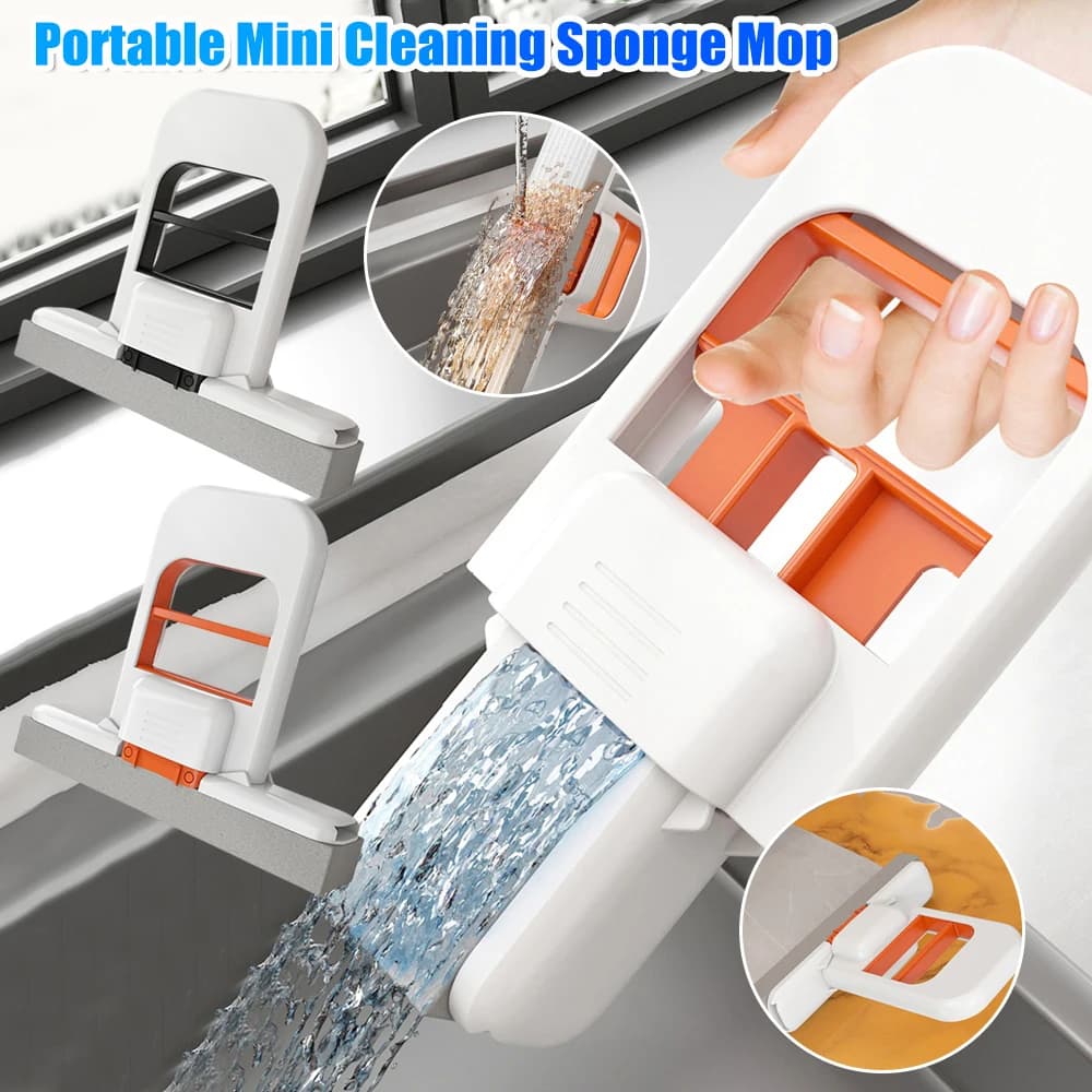 Portable Mini Cleaning Sponge Mop Multifunctional Desktop Mop Handheld Small Mops Household Cleaning Tools Accessories