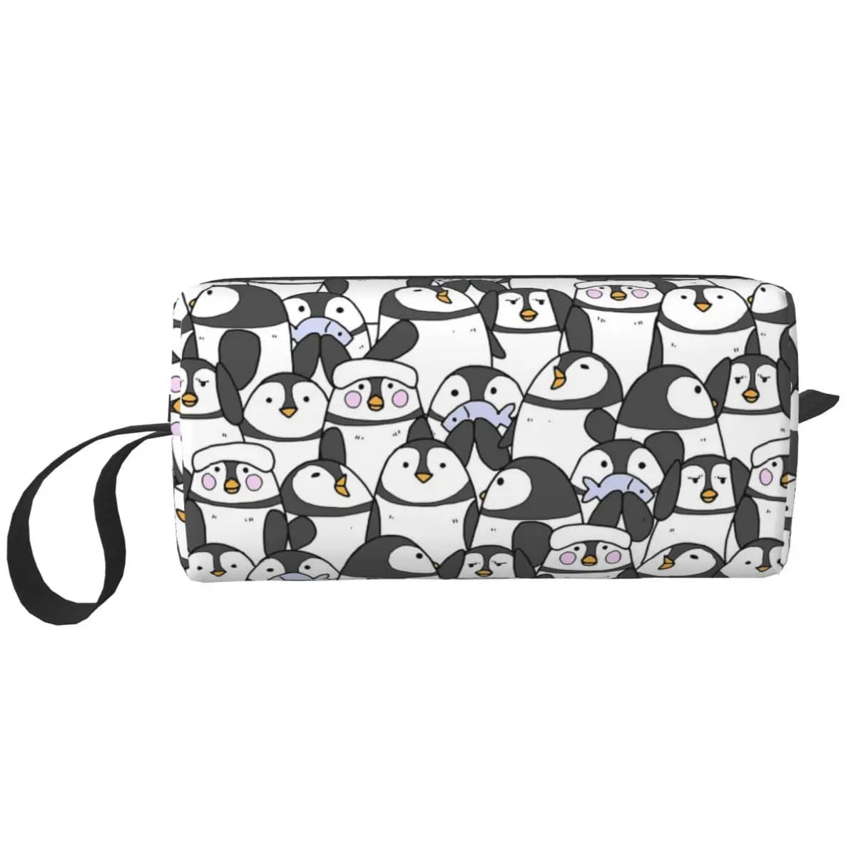 Hand Drawn Penguin Set Pencil Case for Boys Girls Pen Box Pencil Bag Stationery Supplies Women Organizer Pouch