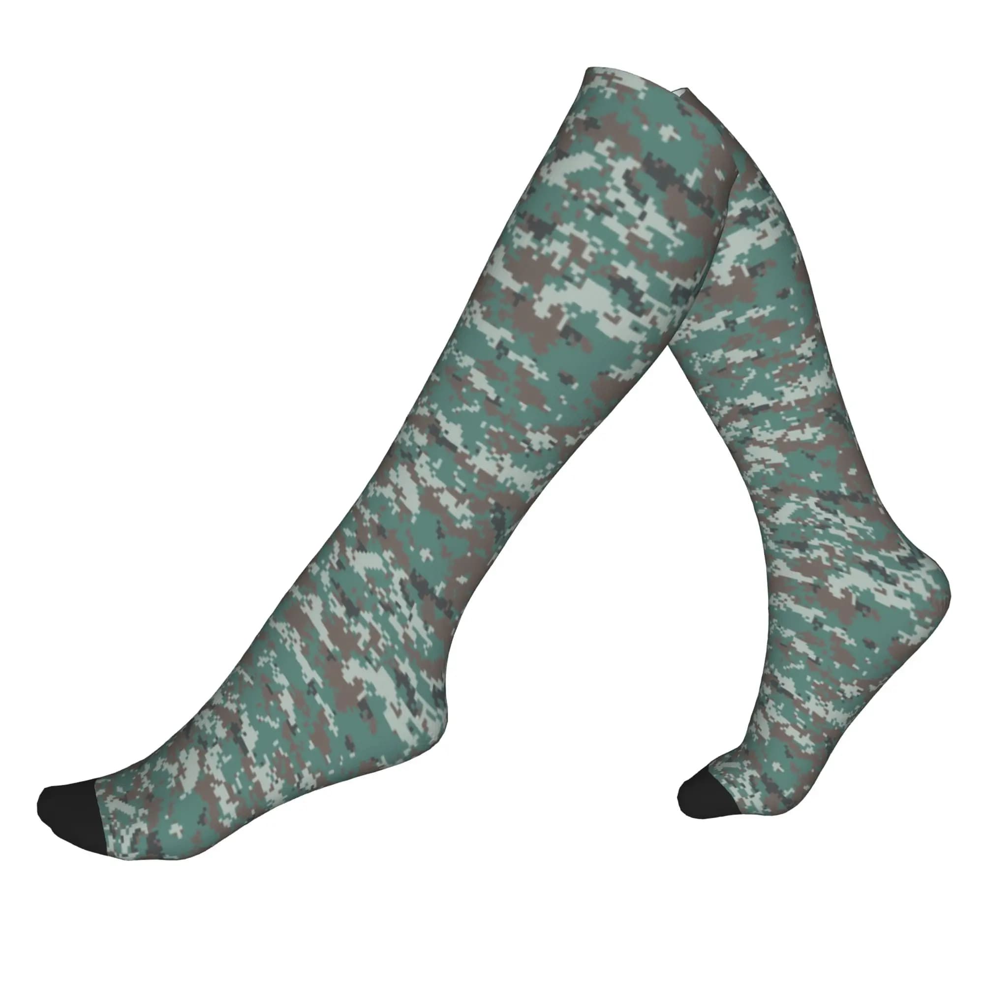Simpatici calzini da uomo con stampa mimetica digitale, calzini sportivi a compressione con stampa mimetica 3D, caldi e comodi, unisex