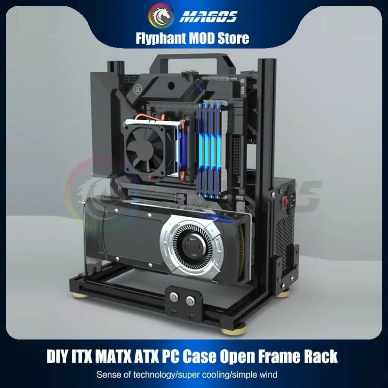 DIY Play Cabinet ITX MATX ATX, Computer Case Studio with Open Case, Desktop Game PC Wardrobe with Water Cooling MOD