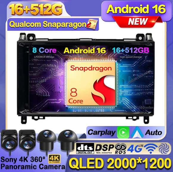 Autoradio Android 14 per Mercedes B200 W169 W245 W639 Viano Vito Sprinter W906 lettore Video multimediale Carplay Auto GPS Navi DSP