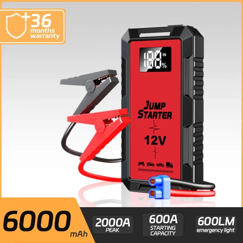 Super Car Emergency Jumper Batteria portatile 12V Booster Dispositivo di avviamento Stazione di ricarica Jump Starter Power Bank