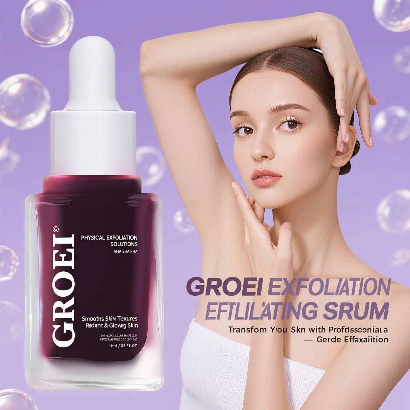 Exfoliating serum for pore refining: detach and unlock pores, control oil to prevent acne, with moisturizing benefits