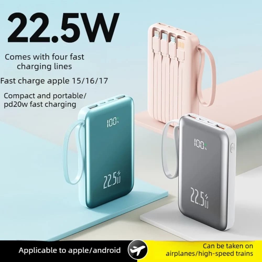 Power Bank da 20000mAh, Caricabatterie Esterno Portatile a Ricarica Rapida per Telefoni Xiaomi, Apple e Android