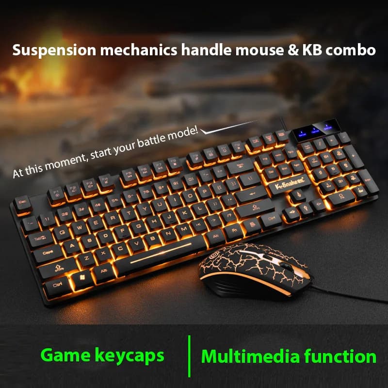 Set tastiera e mouse KM320 Tastiera retroilluminata da gioco luminosa impermeabile