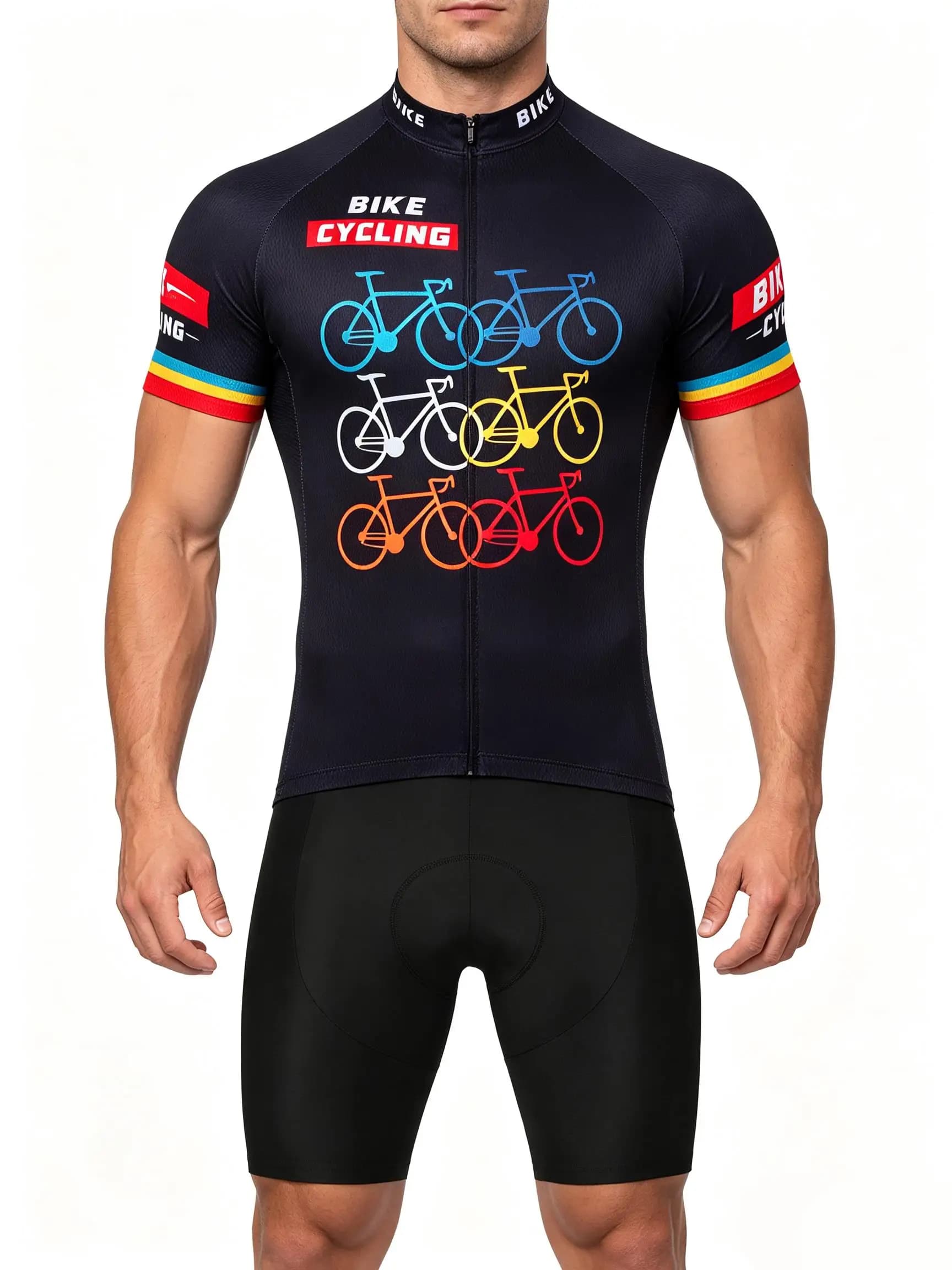 Summer Pro Team Black Cycling Clothing Cycling Jersey Set Men Road Bike Shirt Suit Bicycle Bib Shorts