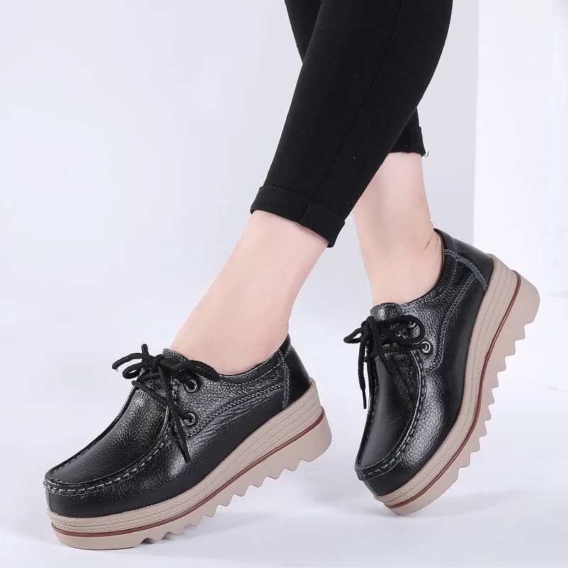 Scarpe da donna con plateau Primavera 2026, Sneakers basse in pelle scamosciata, Scarpe casual da donna, Slip-on, Creepers, Mocassini