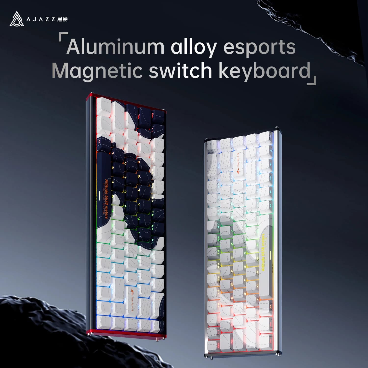 Tastiera Meccanica Cablata AJAZZ ALUX68 MAX con Switch Magnetici, Design in Alluminio, Tastiera da Gaming Personalizzabile Hot-Swappable