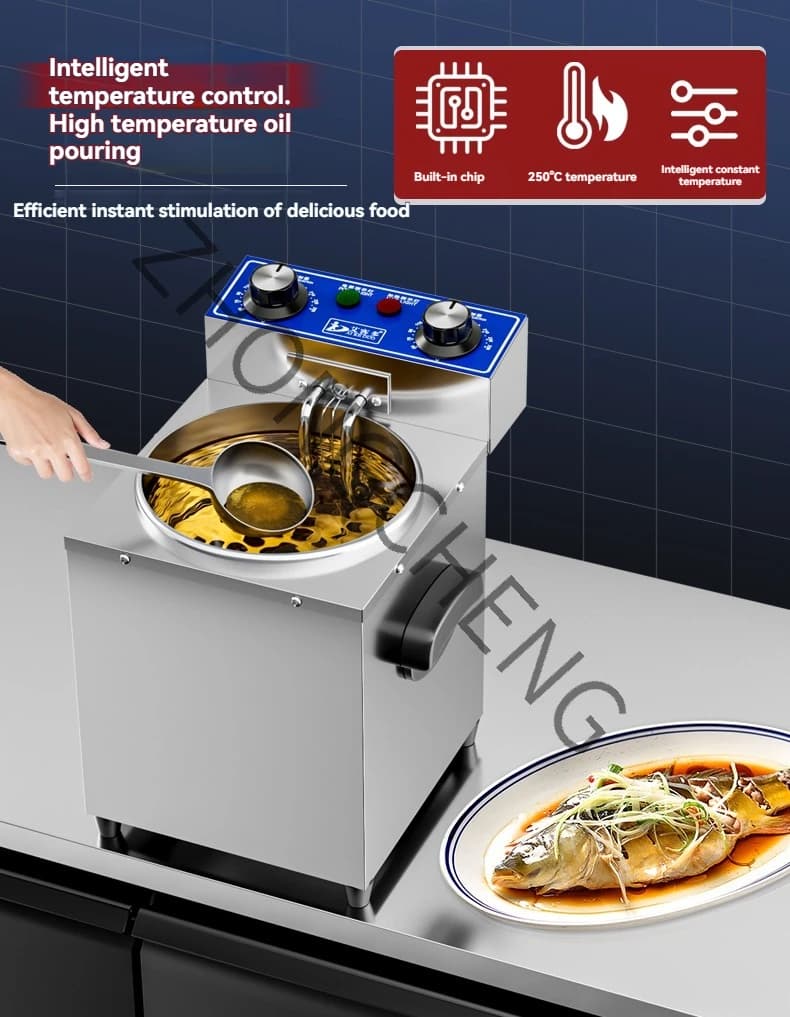 Constant temperature hot oil fryer for frying eggs, split type, detachable and clean hot oil pan