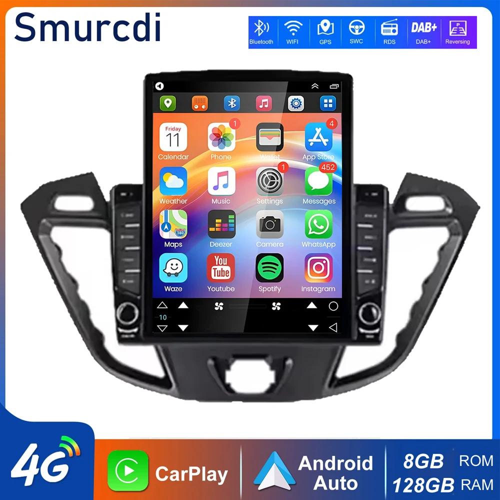 Autoradio Android 16 da 9.7 pollici con Carplay per Ford Transit Custom 2013 2014 2015 2016-2018, lettore multimediale video con touchscreen e GPS