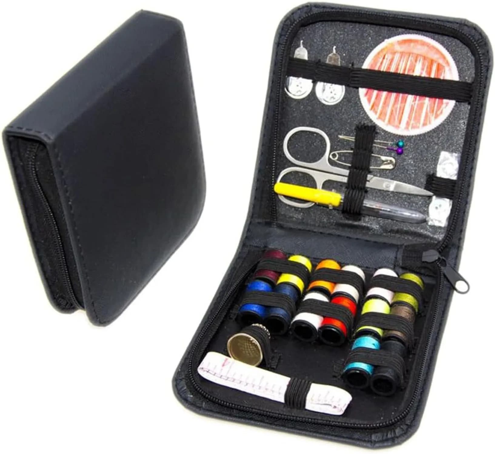 Mini Kit da Cucito da Viaggio, Forniture Compatte con Ditali, Punti, Forbici, Riparazione d'Emergenza Portatile per Casa e Esterni