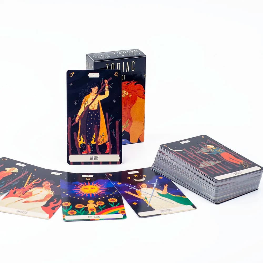 Carte dei tarocchi zodiacali da 10,3 * 6 cm Giochi di carte per divinazione del destino Gioco da tavolo per feste