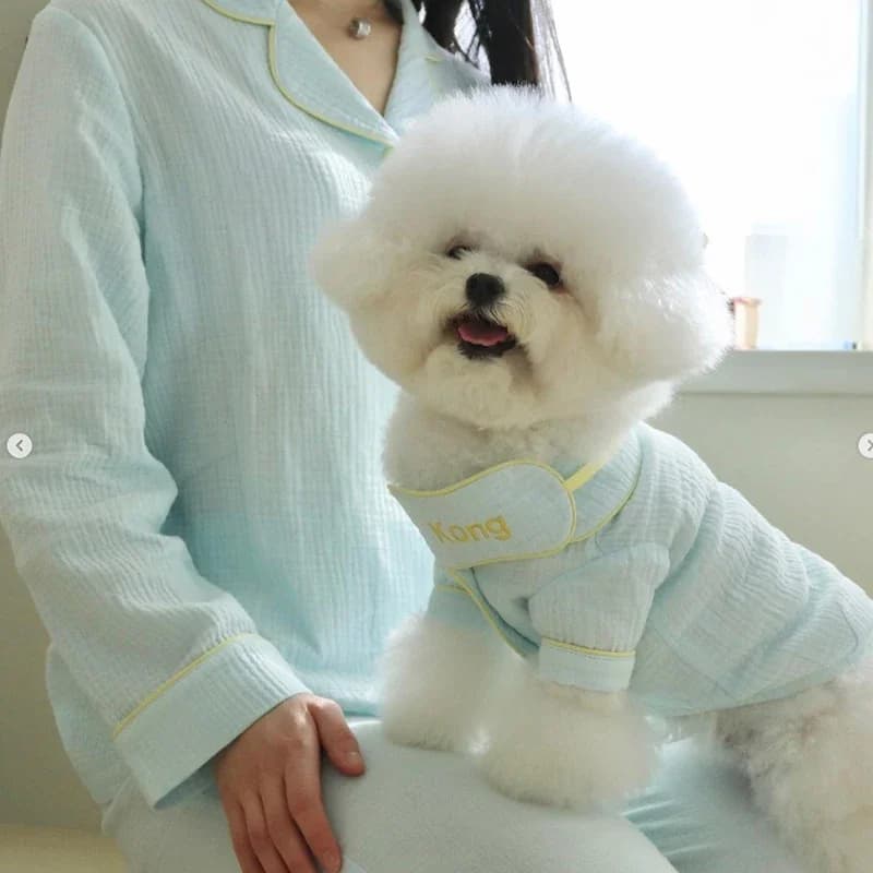 Pigiama per cuccioli con benda sugli occhi Vestiti carini per la casa per gatti Aria condizionata Vestiti Primavera Estate Vestiti per cani di piccola taglia