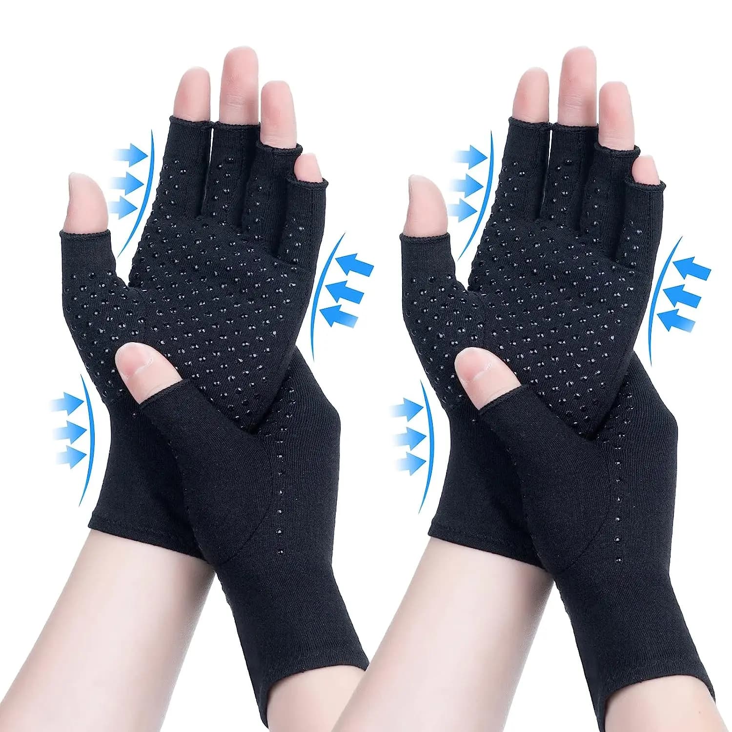 1/2 paia di compressione artrite guanti antiscivolo supporto per il polso tutore tunnel carpale sollievo dal dolore donna uomo terapia guanto da polso