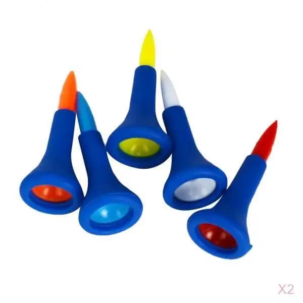 Tee da Golf Corti con Cuscinetto Superiore Durevole, 10 Pezzi, Accessori da Golf in Gomma e Plastica per Sport all'Aperto