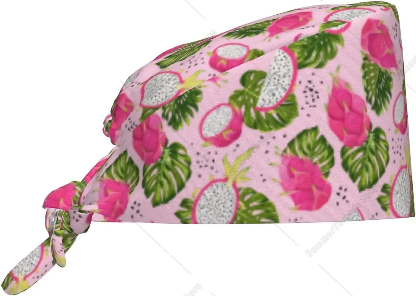 Working caps with dragon fruit print, work caps with adjustable anti-sweet band, hood for women/men