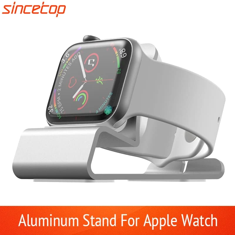 Supporto per caricabatterie da tavolo in alluminio per Apple Watch Ultra 1 2/9/8/7/6/5/4/3/2/AirPods Dock Station Supporto di ricarica in siliconeNightstand