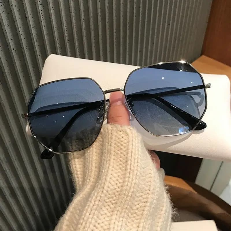 New European American Fashion Polygon Sunglasses, Premium Summer UV Protection Sun Visor Glasses for Women