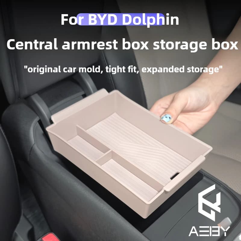 AEBY Per BYD Dolphin Smart Driving Edition 2025 Console centrale Vassoio Bracciolo Scatola di immagazzinaggio Divisorio Vassoio Organizzatore Riordino interno