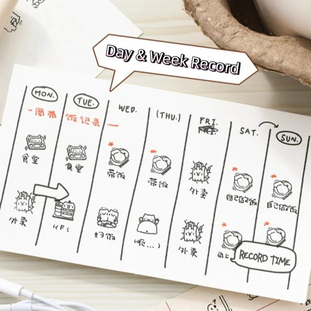 Set di 6 Timbri con Design di Gatti Carini, Serie Vita Quotidiana, Timbri in Gomma Bianca con Manico in Plastica per Scrapbooking e Fai-da-Te