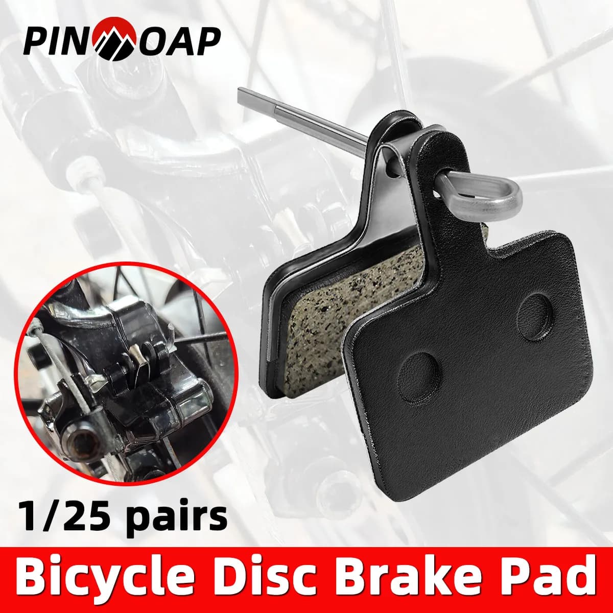 PINMOAP 1/25 Pairs Bicycle Brake Pads Made Of High-Performance Resin Material Disc Brake Pads Bicycle Parts Riding Accessories