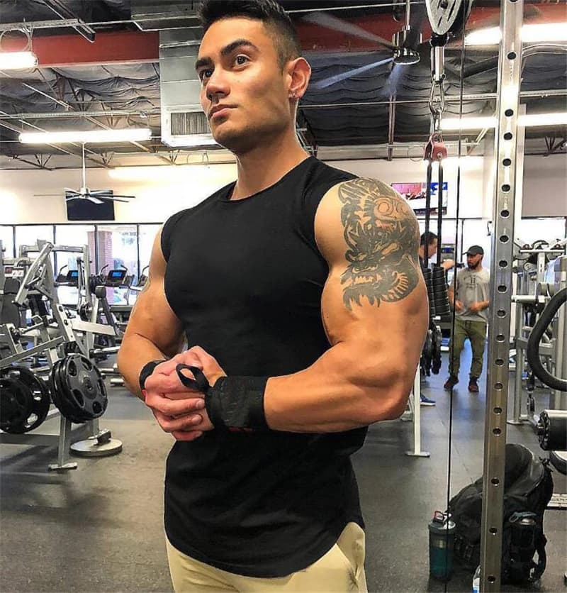 Summer Men's Sports Fitness Running Vest T-Shirt Sleeveless Cotton Jogger Gym Bodybuilding Training Shirt for Basketball