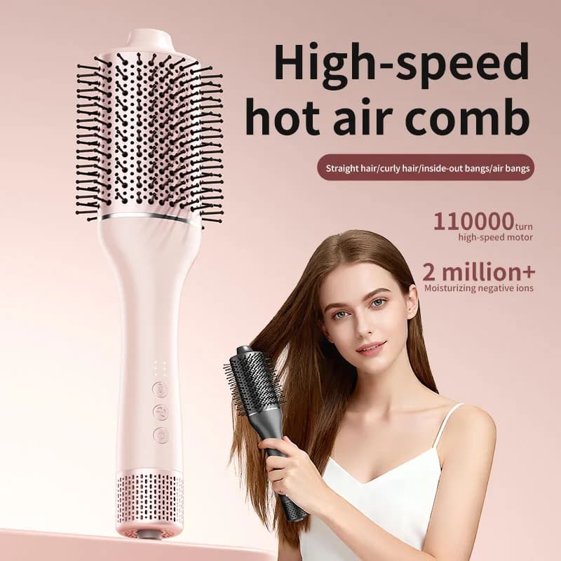 New straight hair comb care hair dryer multifunctional hot air comb air bangs inward curl straightening dryer comb