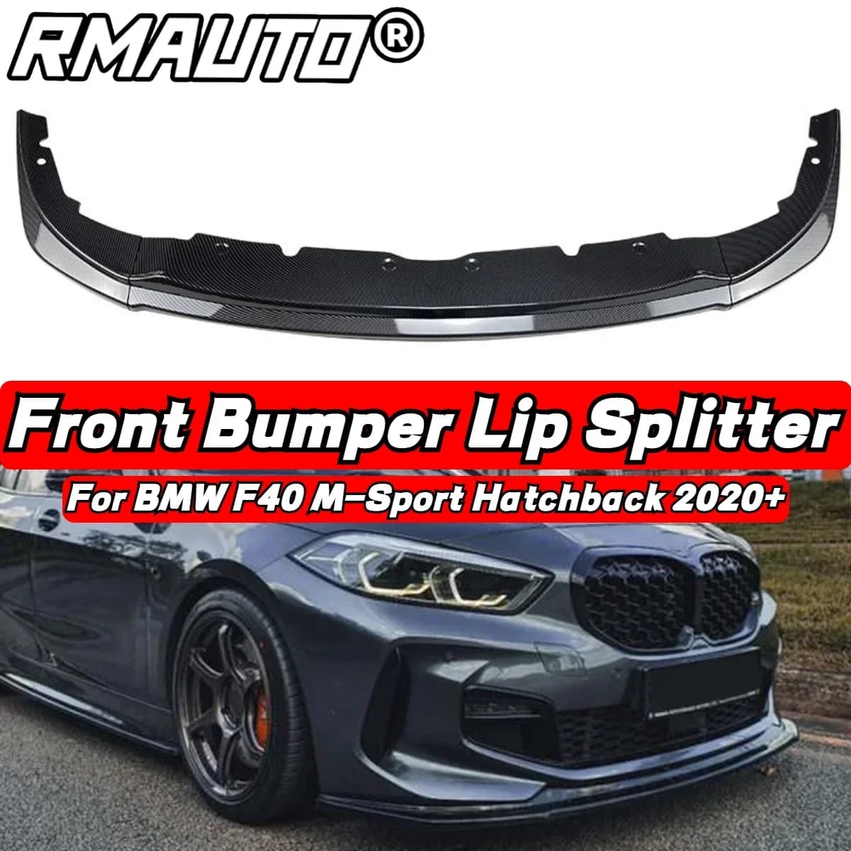 Carbon Fiber Front Bumper Splitter Lip Diffuser Spoiler Guard Body Kit For BMW 1 Series F40 M-Sport Hatchback 2020+ Accessories