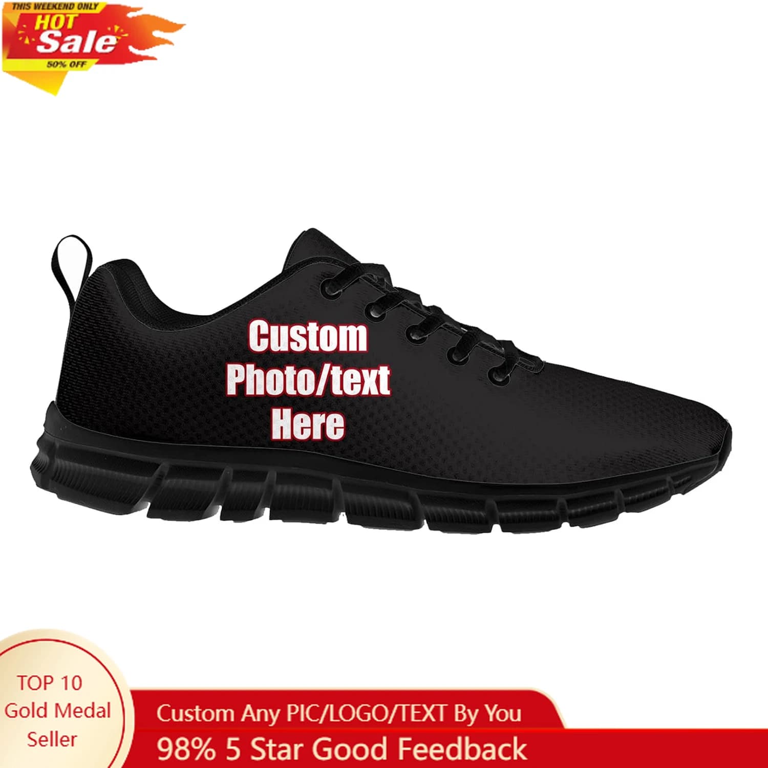 Scarpe da ginnastica personalizzate Scarpe sportive da donna per uomo Design personalizzato Foto Testo Logo Nome Calzature Leggere con lacci Regalo unisex