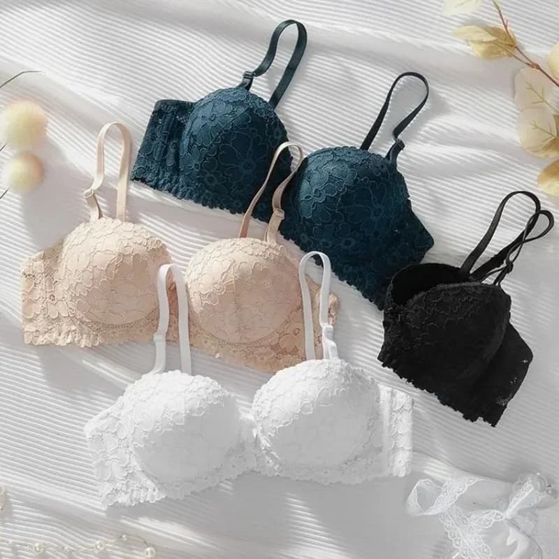 Intimo ispessito Seni piccoli da donna riuniscono insieme con anelli in acciaio Supporto superiore a forma di reggiseno piatto a coppa Doppia bralette
