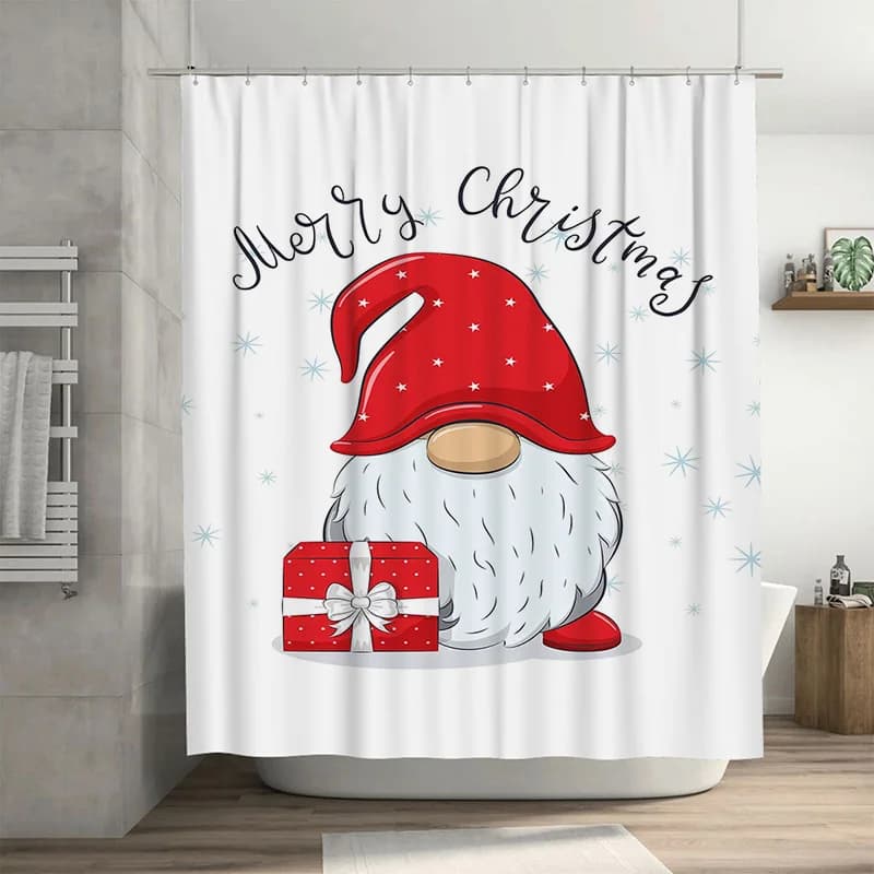 Tuniu Affascinante gnomo natalizio Tenda da doccia per bagno Decorazioni festive per le vacanze Simpatico regalo per le vacanze Spirito forestale Tessili per la casa Wat