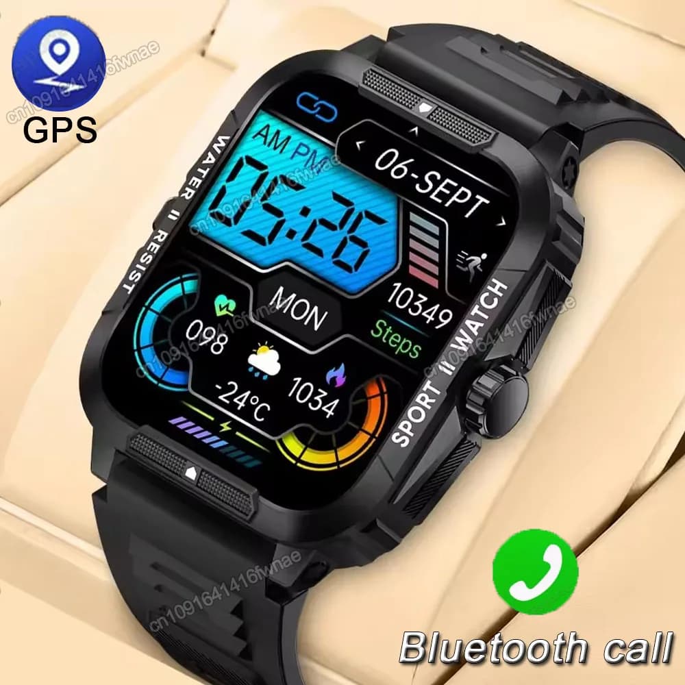 Smartwatch 1.96 "AMOLED Schermo GPS Track NFC Smart Wartch Chiamate Bluetooth Monitoraggio della salute Sport Impermeabile Uomo Donna 2025 Nuovo