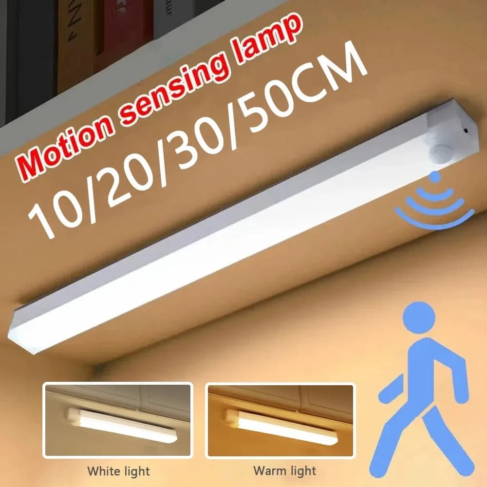 Luce LED con sensore di movimento, luce notturna LED wireless, ricaricabile tramite USB-C, lampada per armadio, guardaroba, retroilluminazione per scale, per cucina