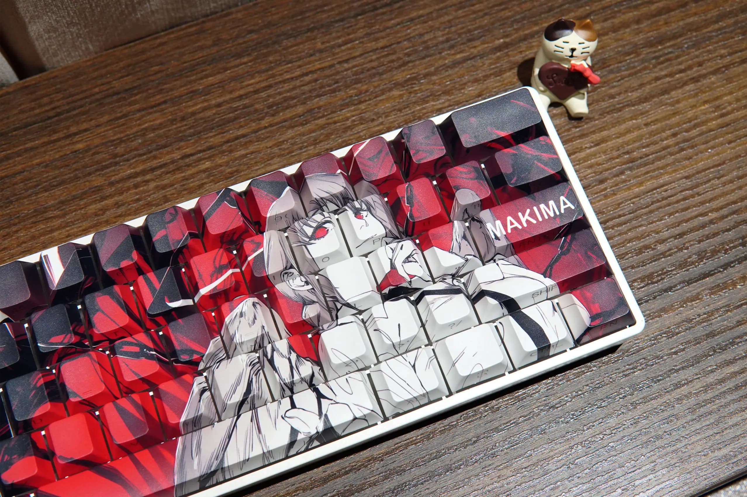 Chainsaw Man Makima Keycaps Side Engraved PBT Five-sided Sublimation Custom Key Cap for Mechanical Keyboards Wooting Ez63 Made68