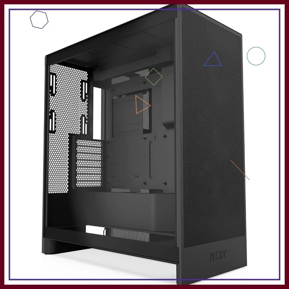 Case Mid-Tower ATX con 3 Ventole da 120mm Preinstallate, Supporta Raffreddamento GPU Inferiore, Gestione Cavi, Nero