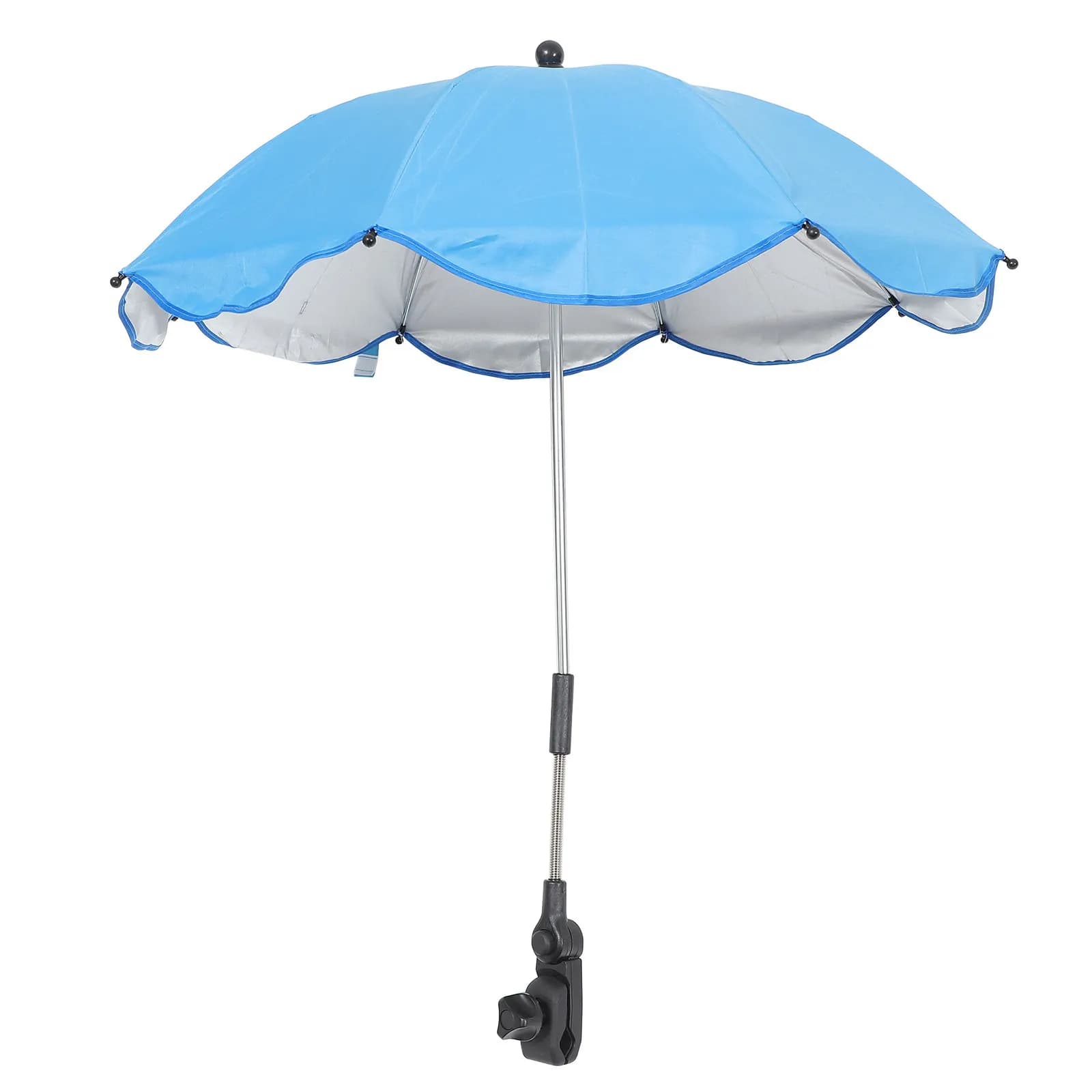 Ombrello per passeggino con clip, ombrello regolabile per sedia, morsetto flessibile, manico, protezione solare, accessori per passeggino, protezione UV