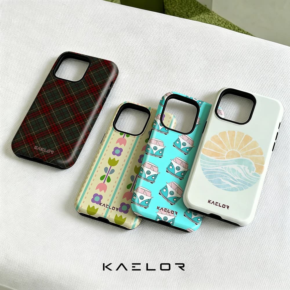 Retro Tartan Plaid Double Layer Hard Shell for iPhone 17 16 15 14 Plus 13 Pro Max Anti-Drop Shockproof PC Case