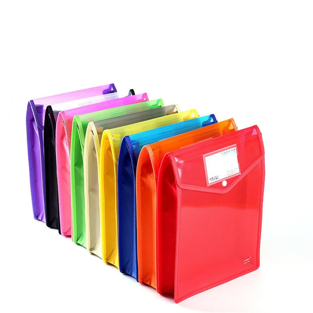 Cartella busta espansione File portafoglio cartella File di archiviazione con fibbia a scatto e tasca formato A4 A5 borsa per File trasparente impermeabile