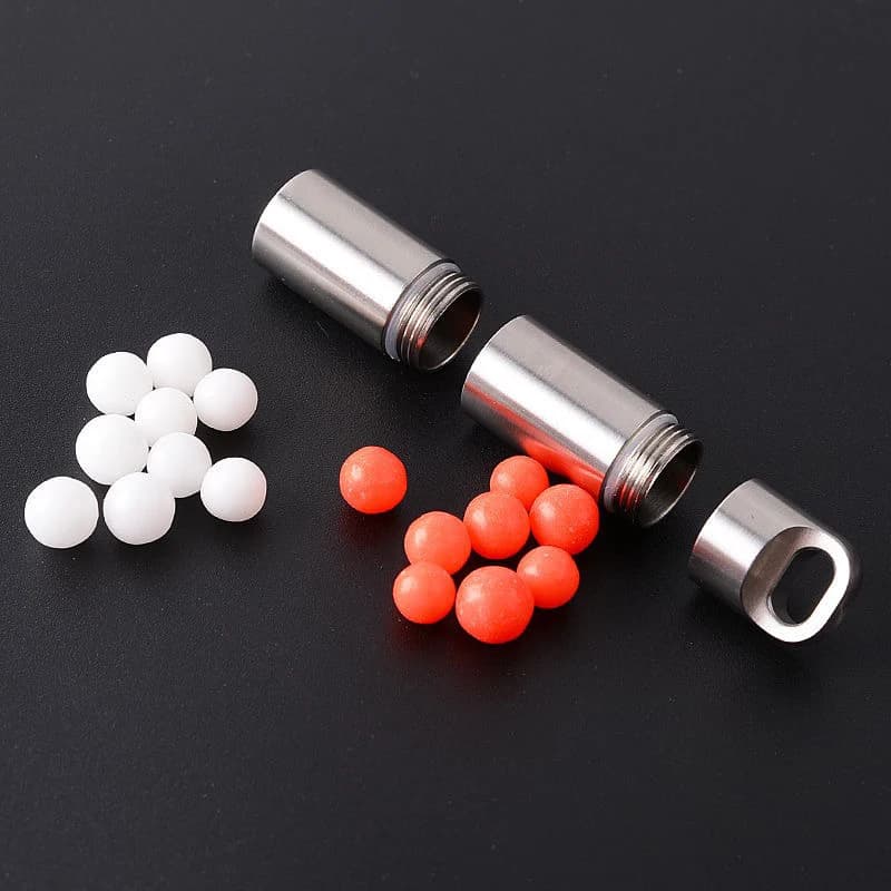 Mini portapillole in acciaio inossidabile, portachiavi con ciondolo di primo soccorso da campeggio, scatola portapillole portatile impermeabile