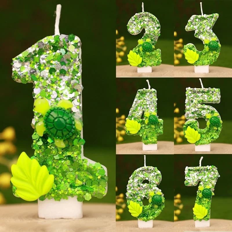 Turtle 0-9 Number Candles Birthday Candles Digital Candles Cake Topper Girls Decorations Boys Animal Jungle Supplies